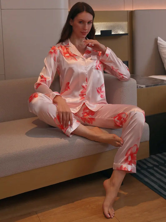 Women's Long Sleeves And Long Pants Pajama Sets