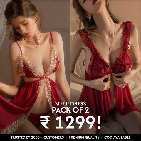 Pack of 2 Freya Two Piece Babydoll Lingerie & Velvet Envy Lingerie Set