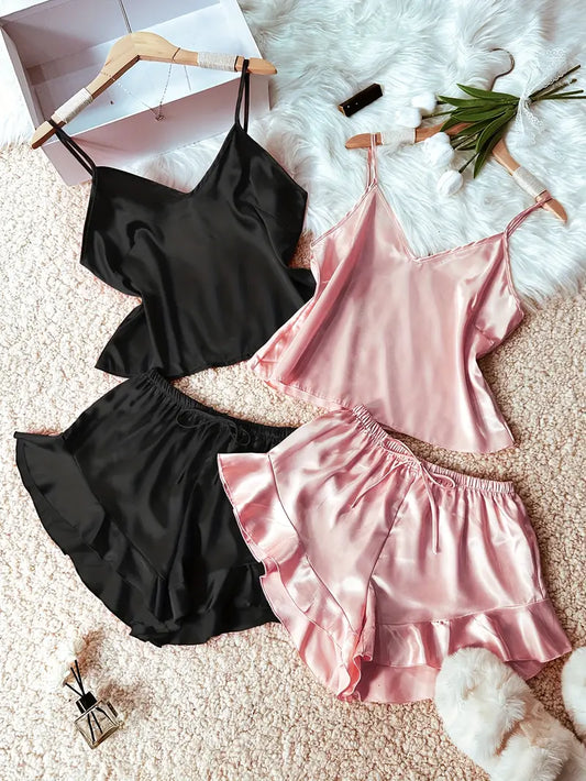 Pack 2&3 V Neck Cami Top & Flare Shorts Sleep dress, pajama set