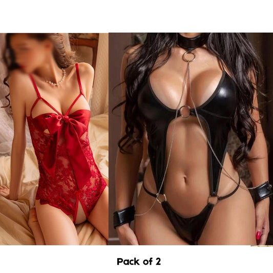 Pack of 2 New Sexy Three Point Lace Bra Hot Uniform Women's