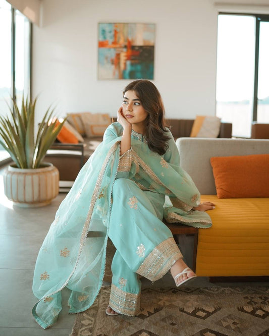 Top & Farsi Palazzo With Dupatta set