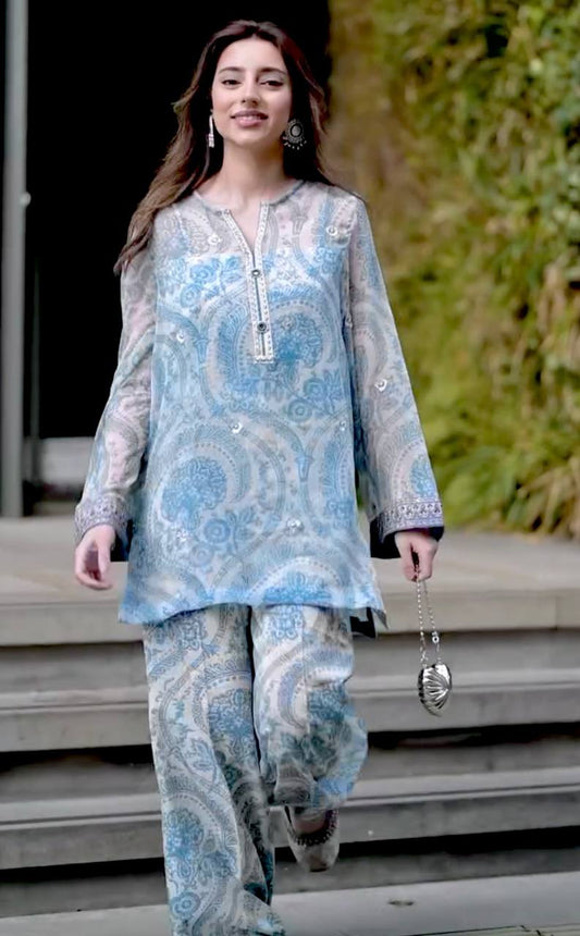 Chiffon Georgette Top & Farsi Palazzo With Dupatta set