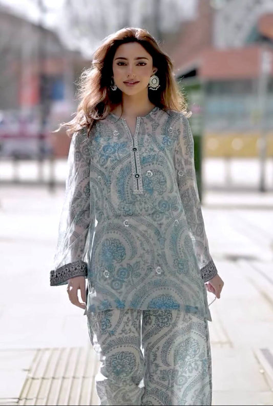 Chiffon Georgette Top & Farsi Palazzo With Dupatta set