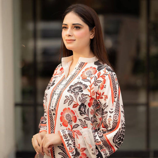 American Crape top with Palazzo with Dupatta set