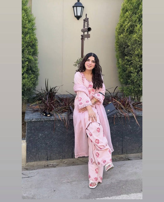 Crepe Top & Farsi Palazzo With Dupatta set
